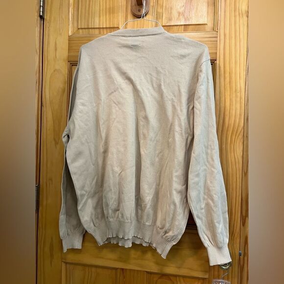T. Harris London men’s size XXL 100% cotton beige color sweater - Picture 8 of 9